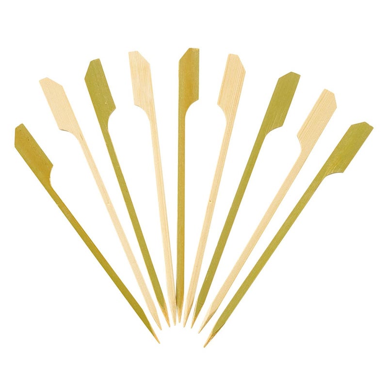 GUSTO 100 Pack 47 inch Wooden Paddle Picks Bamboo Skewers  Toothpicks For Cocktails Grilling Appetizers Fruits Barbeque and Sandwiches Formerly Comfy Package