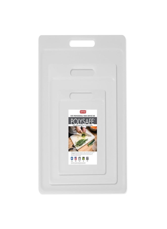 ديكساس مجموعة ديكساس من 3 ألواح تقطيع بولي سيف معتمدة من مؤسسة NSF مع مقبض، مقاسات 6.25 × 8.5، 8.5 × 11، 11 × 14.5 بوصة، لوح تقطيع مطبخ قابل للاستخدام على الوجهين، أبيض - Image 1