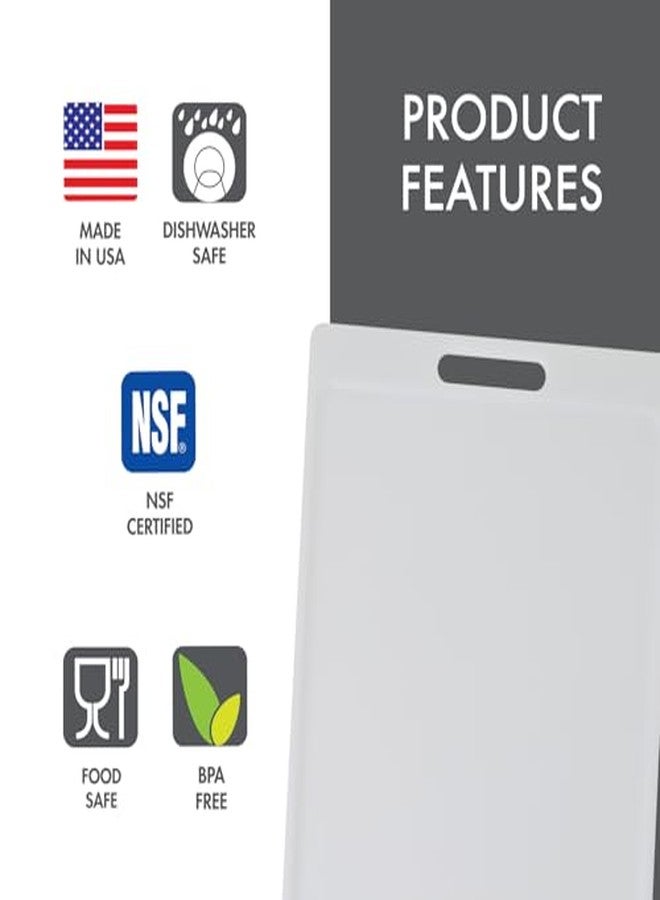 ديكساس مجموعة ديكساس من 3 ألواح تقطيع بولي سيف معتمدة من مؤسسة NSF مع مقبض، مقاسات 6.25 × 8.5، 8.5 × 11، 11 × 14.5 بوصة، لوح تقطيع مطبخ قابل للاستخدام على الوجهين، أبيض - Image 4