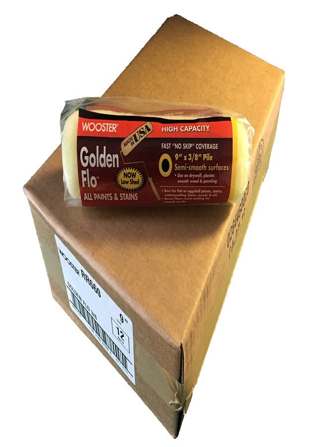 Wooster Brush RR660-9 Golden Flo Roller Cover 3/8-Inch Nap, Pack of 12 - Image 1