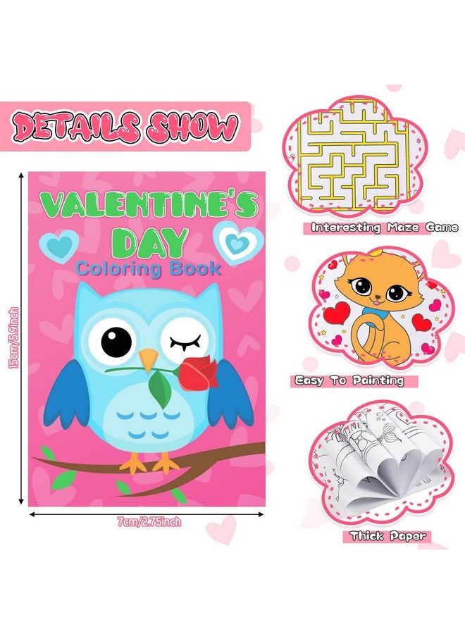 Geyee 54 Pcs Valentine's Day Coloring Books for Kids with Stacking Crayons 27 Mini DIY Coloring Book 27 Color Changing Pencils for Valentine Gift School Classroom Activity Supplies - Image 2