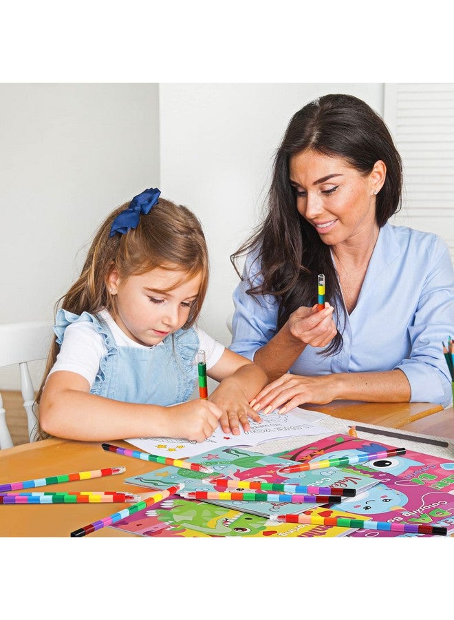 Geyee 54 Pcs Valentine's Day Coloring Books for Kids with Stacking Crayons 27 Mini DIY Coloring Book 27 Color Changing Pencils for Valentine Gift School Classroom Activity Supplies - Image 5