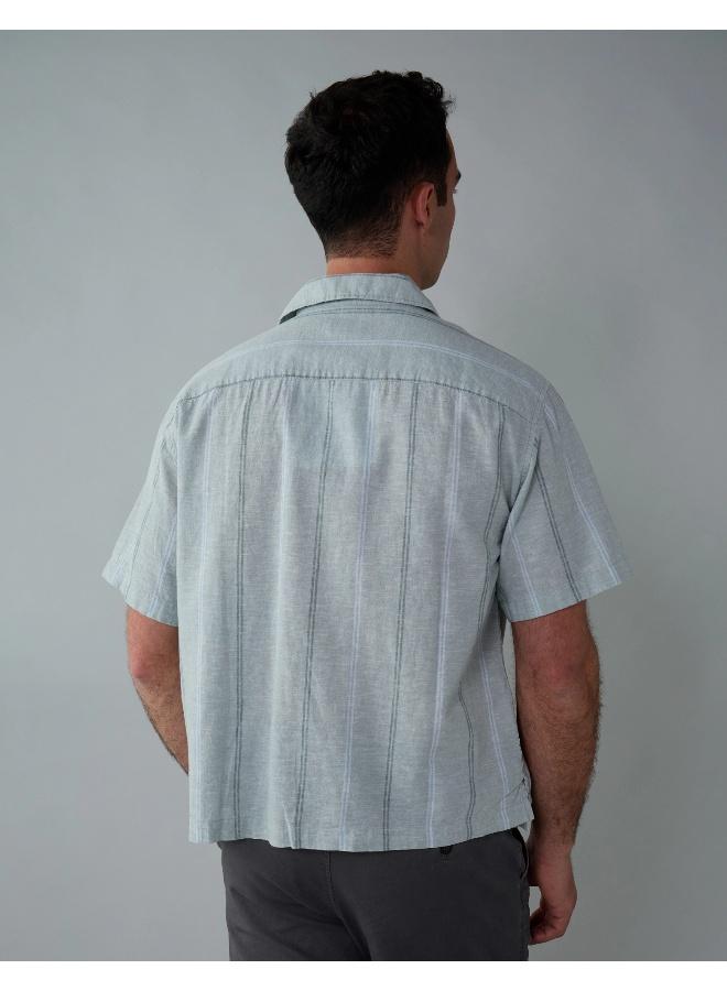 American Eagle AE Poolside Linen-Blend Button-Up Shirt - Image 4