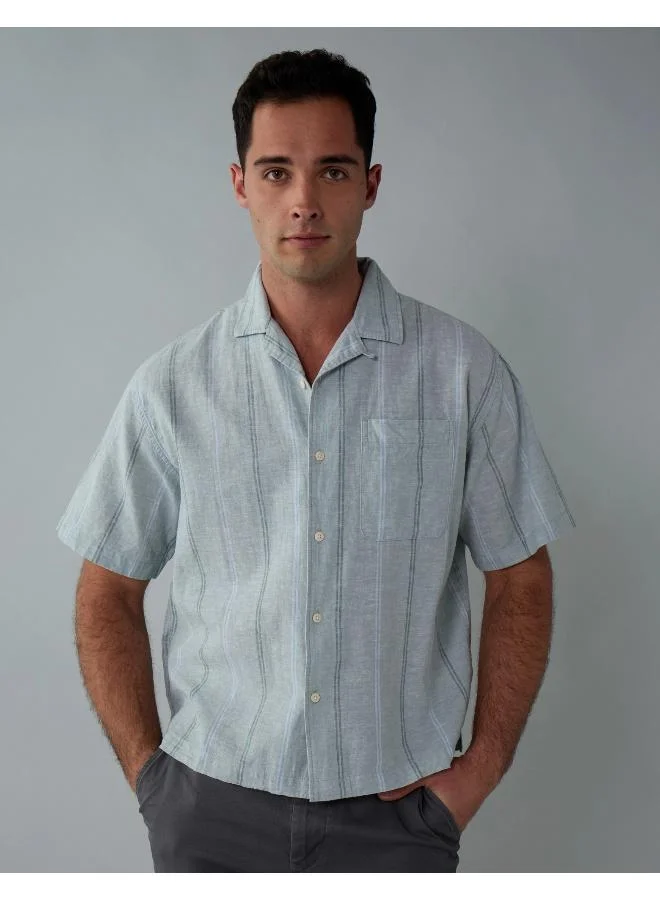 امريكان ايجل AE Poolside Linen-Blend Button-Up Shirt