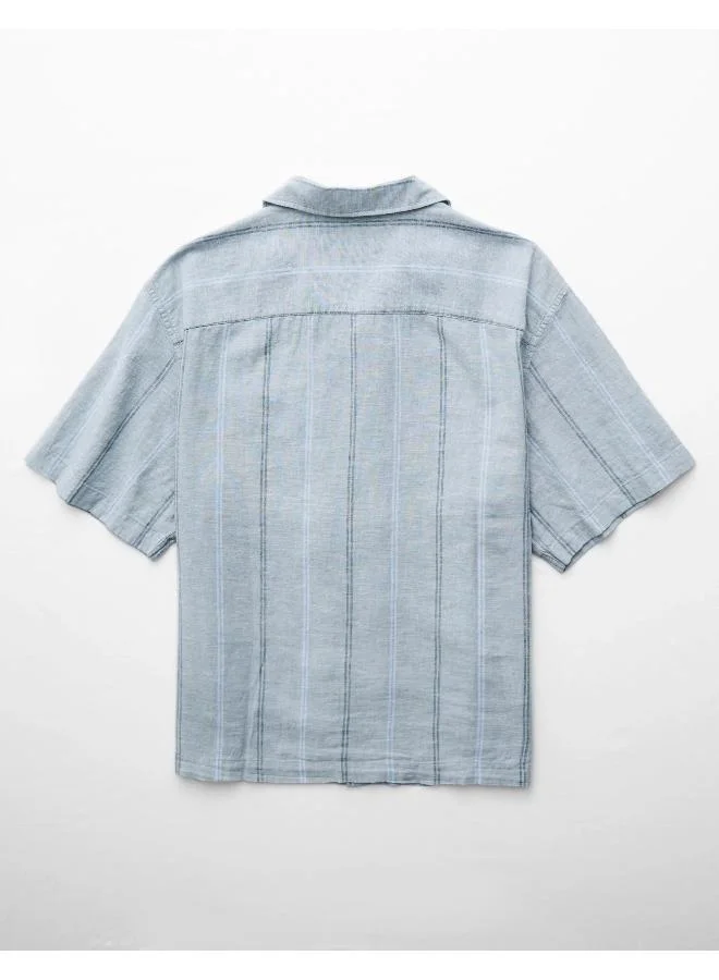 امريكان ايجل AE Poolside Linen-Blend Button-Up Shirt