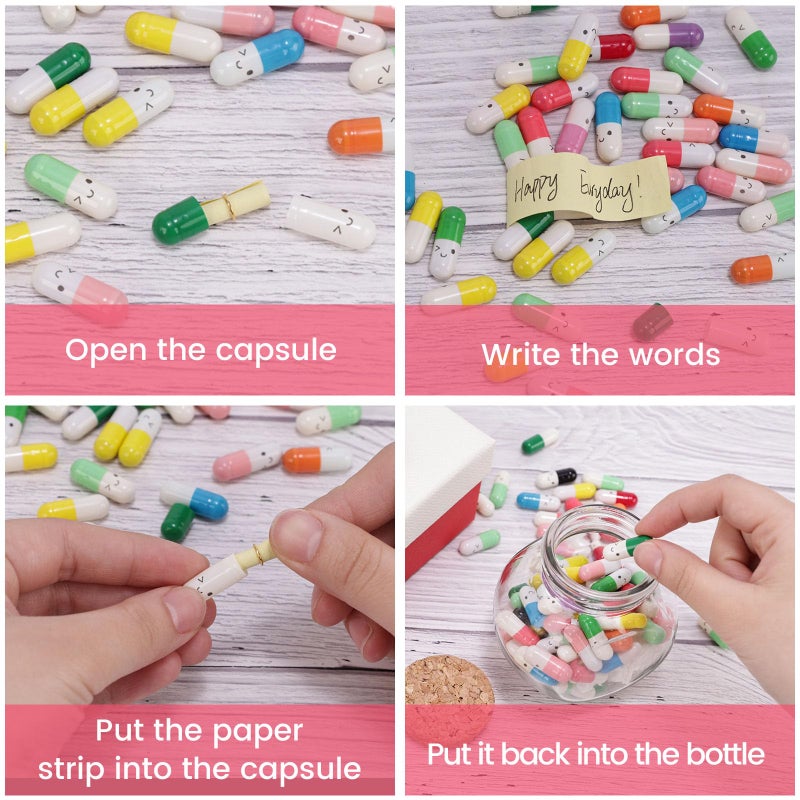 FUTUREPLUSX Capsule Message in a Bottle - 100 Love Pills Notes Letters for Long Distance Couples, Romantic Gift for Him Her Boyfriend Girlfriend - Image 3