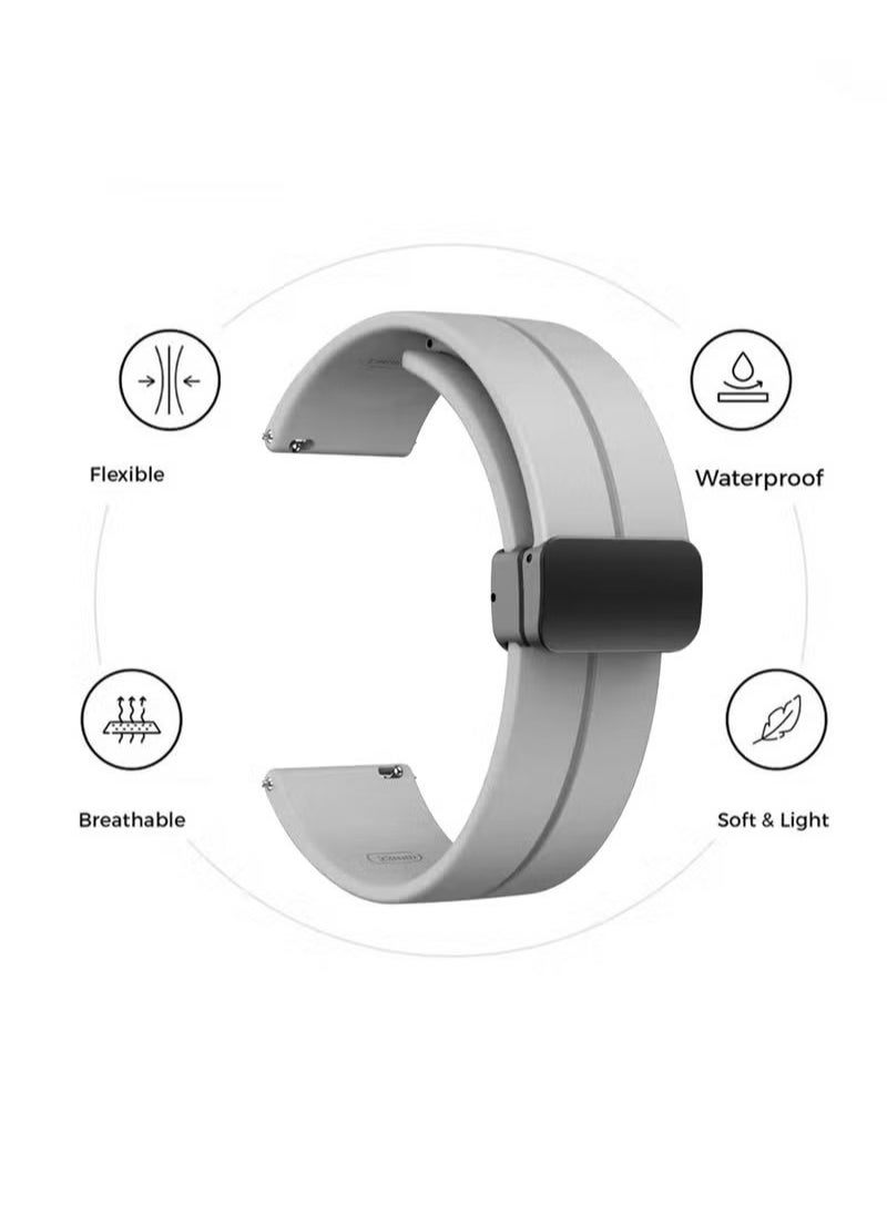 X-level 22mm Magnetic Replacement Watch Strap Compatible With Huawei Watch 4/Watch GT3 46mm/GT4 46mm/Soft Breathable Silicone Waterproof Watch Band With Magnetic Buckle Sport Watch Wristband  - Image 5