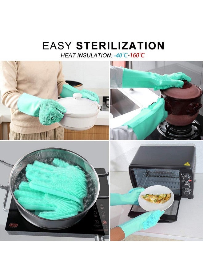Spartan Spartan Silicon Dishwashing Gloves with Wash Scrubber, Cleaning Gloves Scrubbing Gloves for Dishes Heat Resistant and Reusable for Kitchen, Bathroom Cleaning and Pet Grooming (Pair of 1, Multicolor) - Image 4