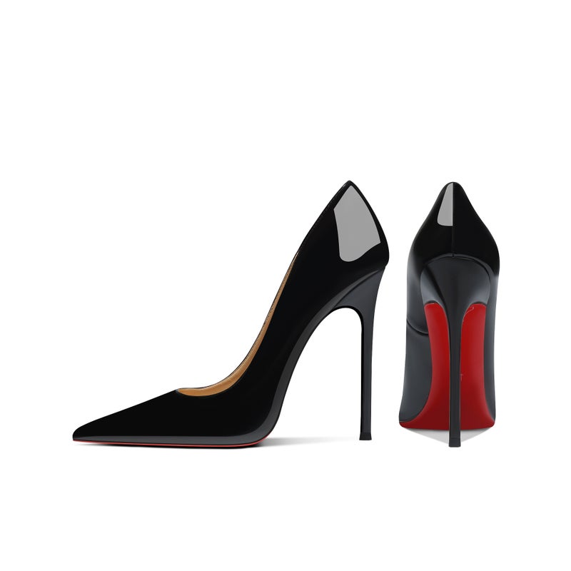 12Cm Super High Heel Stiletto Red Bottom Black High Heels 2025 Summer Host Stage Evening Dress Catwalk Shoes - Image 1
