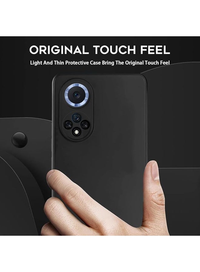 غطاء سيليكون متوافق مع هاتف هواوي نوفا 9 ثين، مزود بحماية للكاميرا، وبطانة داخلية ناعمة، وتصميم نحيف ومرن، باللون الأسود. - Image 2