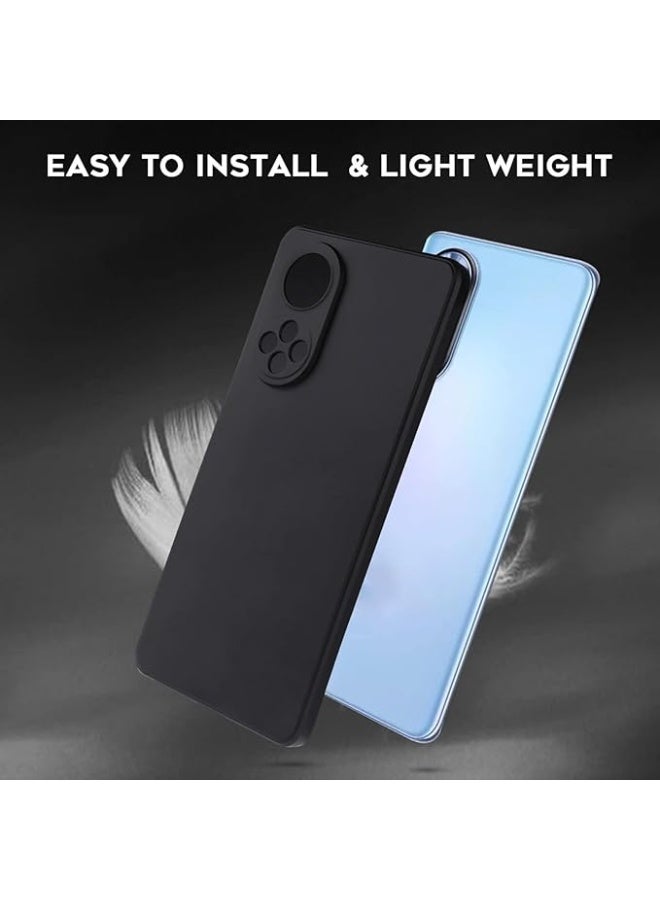 غطاء سيليكون متوافق مع هاتف هواوي نوفا 9 ثين، مزود بحماية للكاميرا، وبطانة داخلية ناعمة، وتصميم نحيف ومرن، باللون الأسود. - Image 3