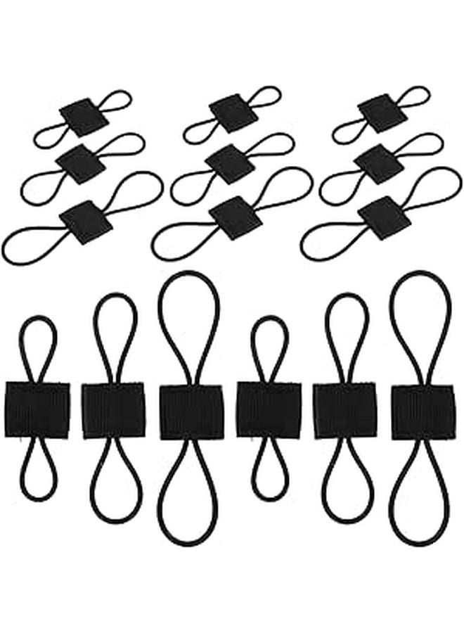 15 Pcs Tactical Backpack Webbing Straps Elastic Organizers With Clips Black Small Medium Large - Image 1