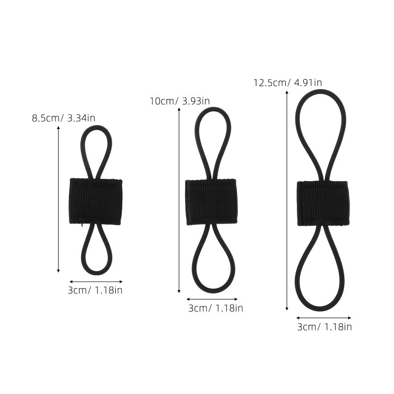 15 Pcs Tactical Backpack Webbing Straps Elastic Organizers With Clips Black Small Medium Large - Image 3