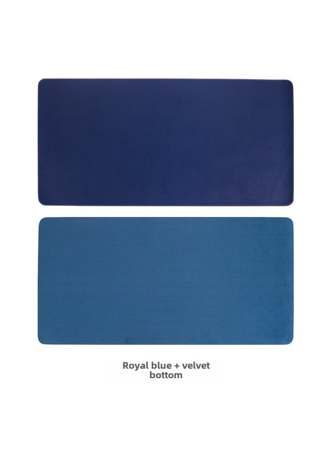 Extra Large Anti-slip Leather Mouse Pad Computer Keyboard Office Desk Writing Coffee Table Pattern Printed Logo-Color:120cm*60cm-Pattern:Royal Blue + Velvet Bottom Sewing  - Image 1