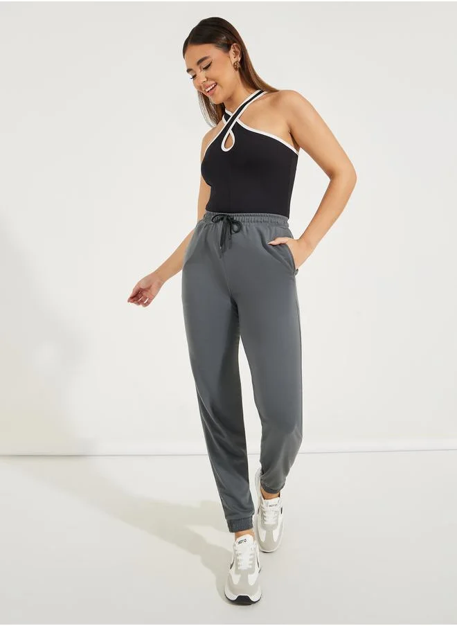 Styli Cuffed Tapered Joggers with Elasticated Waistband