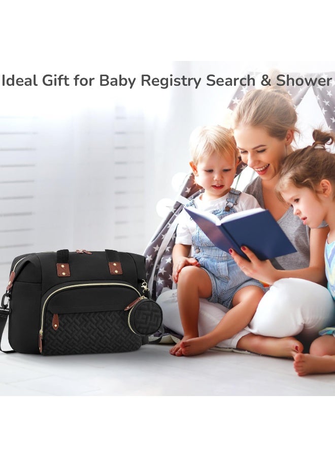 Tenot Diaper Bag Tote with Pacifier Case, Large Tote Diaper Bag for Women with Shoulder Straps - Image 4