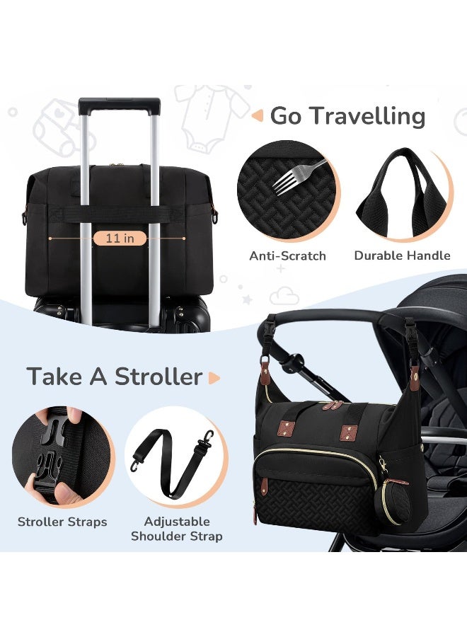 Tenot Diaper Bag Tote with Pacifier Case, Large Tote Diaper Bag for Women with Shoulder Straps - Image 5