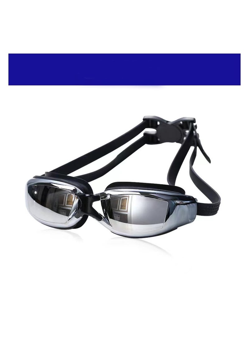 نظارات سباحة كبيرة الحجم مطلية بالكهرباء ومقاومة للماء ومضادة للضباب
