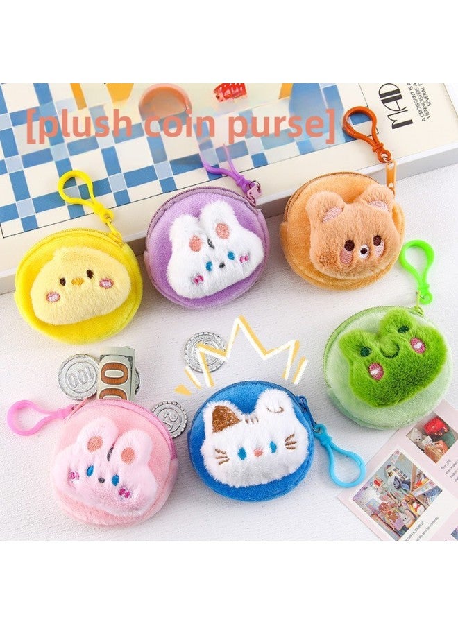 Cute Plush Pendant Mini Coin Purse Girls Headphones Storage Bag Bear Pendant Bag Accessories Stall-Color:Cartoon Plush Coin Purse-mixed Batch - Image 3