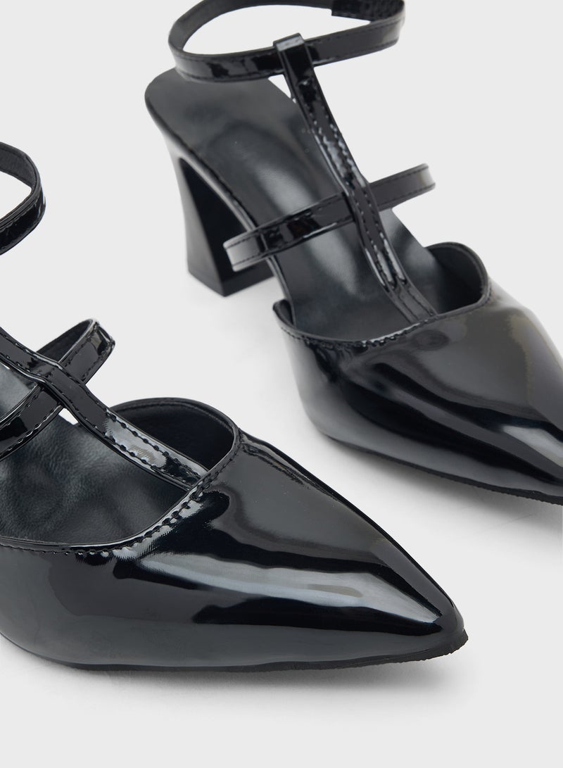 ELLA High Heeled Pump With Ankle Strap - Image 4