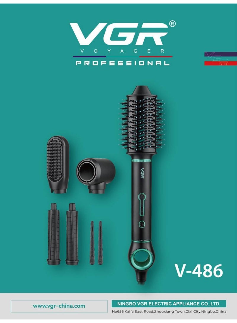 فرشاة هواء ساخن VGR‑486 – جهاز 5‑في‑1 لتجفيف وتصفيف الشعر