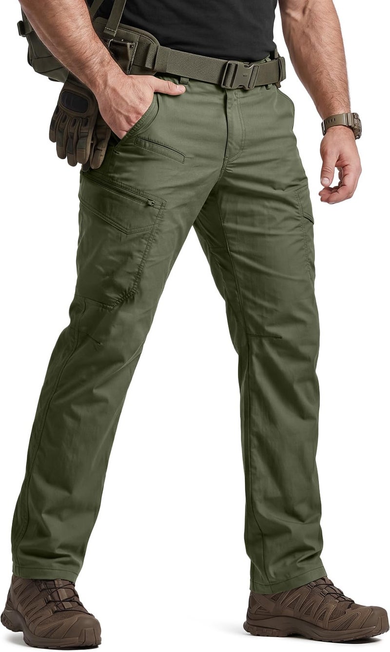 CQR Men's Quick Dry Tactical Pants, Water Resistant Outdoor Pants, Lightweight Stretch Cargo Work Hiking Pants, Runyon Cargo Pants Green Kelp, 32W x 32L - Image 2