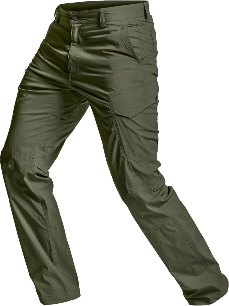 CQR Men's Quick Dry Tactical Pants, Water Resistant Outdoor Pants, Lightweight Stretch Cargo Work Hiking Pants, Runyon Cargo Pants Green Kelp, 32W x 32L - Image 1