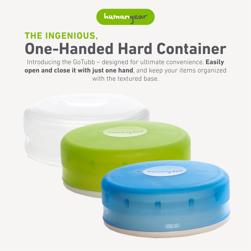 humangear GoTubb | Hard Container | Easy Open | Food-Safe Material, Clear/Green/Blue, Medium - Image 2