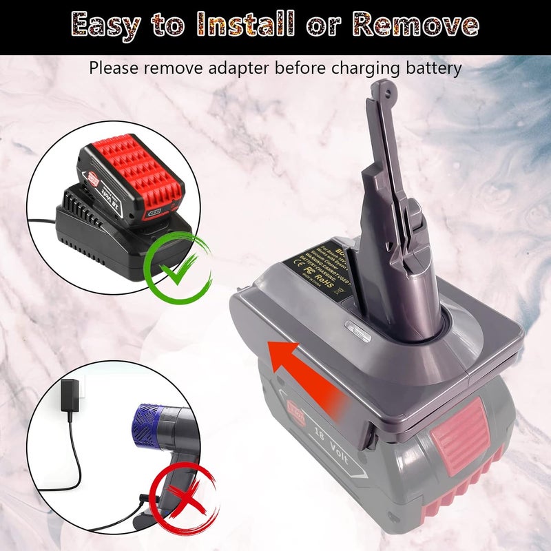 BTRUI محول V7 لبطارية نظام Bosch Professional 18V لمكنسة كهربائية V7 Animal Fluffy Motorhead ومحول المكنسة اليدوية (محول BOS18V7) - Image 5