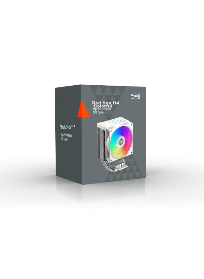 Pccooler Red Sea H4 Colorful White Cpu Air Cooler - Image 5