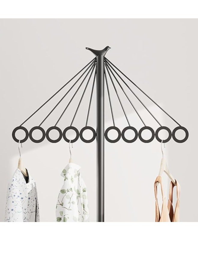 Loquat Coat Rack Freestanding, Metal Clothes Stand with 8 Hooks, Stainless Steel Coat Racks Garment Hanger Stand, Clothes Rail Organizer with Marble Base, for Hanging Scarf Clothes Hats Bags (Black-Holes) - Image 3