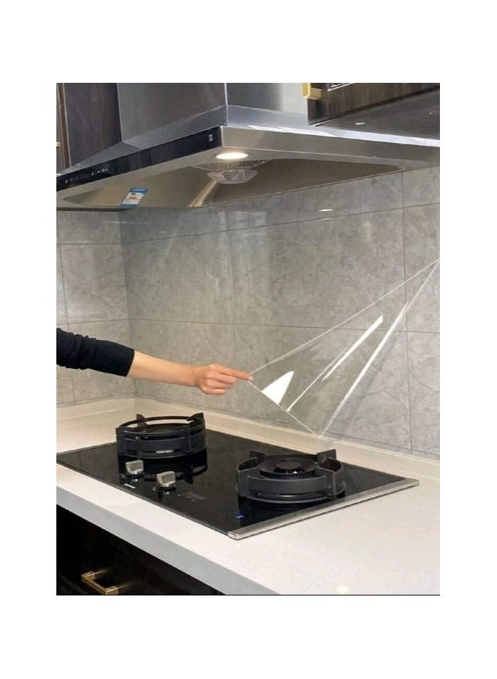 SYOSI High Definition Protective Clear Roll Waterproof, Oil and Heat Resistant, Protect Kitchen Smooth Surfaces for Furniture, Adhesive Sticker for Cabinets, Desks, Walls, Furniture and Marble, Scratch and Heat Resistant Stickers 45*3m - Image 1