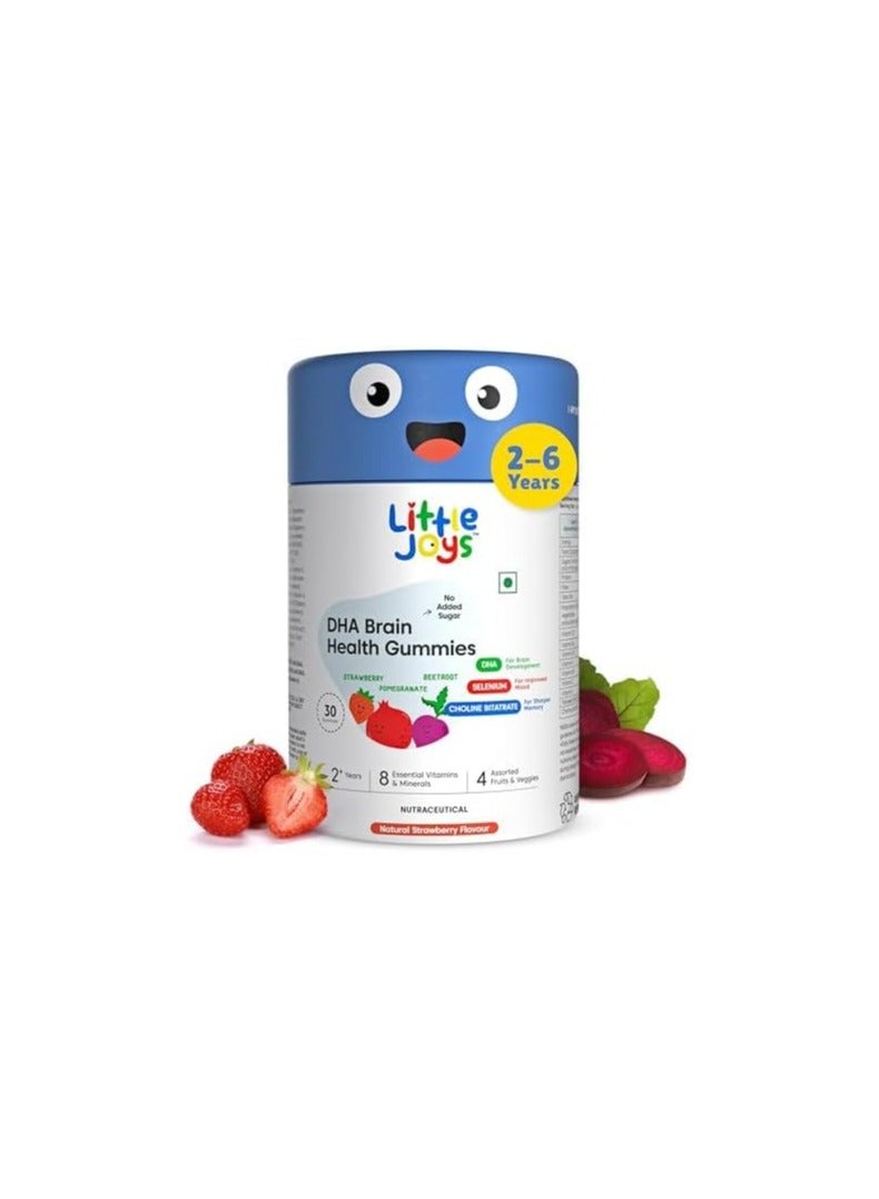 Little Joys DHA Omega 3 Brain Gummies For Kids | 2-6 years | 30 Day Pack | Improved Concentration, Mood & Sleep | Plant Based Omega 3 Supplements | Multivitamin Gummies For Kids With No Added Sugar - Image 1