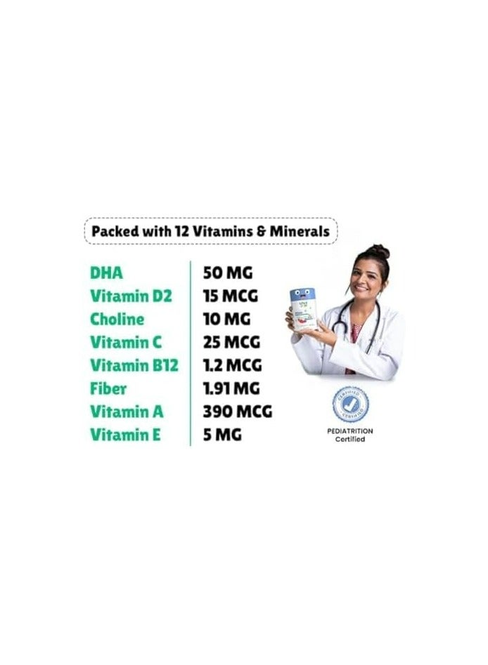 Little Joys DHA Omega 3 Brain Gummies For Kids | 2-6 years | 30 Day Pack | Improved Concentration, Mood & Sleep | Plant Based Omega 3 Supplements | Multivitamin Gummies For Kids With No Added Sugar - Image 2