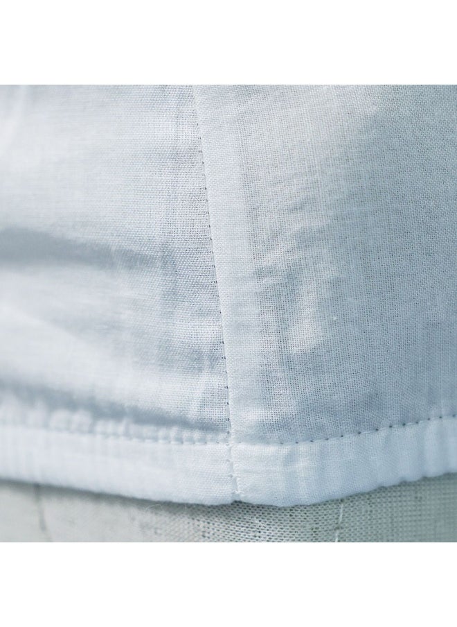 DANUBE HOME - Bliss 3 - Pieces Cotton Queen Fitted Sheet Set Soft, Breathable, And Comfortable Bedding Stylish Queen Fitted sheet And 2 Pillow Cover - White - 160 X 200 + 35 cm, 50x75 cm - Image 1