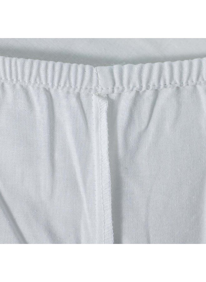 DANUBE HOME - Bliss 3 - Pieces Cotton Queen Fitted Sheet Set Soft, Breathable, And Comfortable Bedding Stylish Queen Fitted sheet And 2 Pillow Cover - White - 160 X 200 + 35 cm, 50x75 cm - Image 1