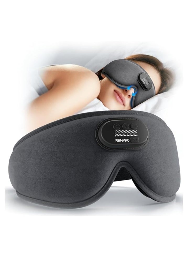RENPHO RENPHO Sleep Headphones 2025 New Ultra Soft Sleep Mask with 5.2 Bluetooth HD Headphones, 3D Blackout Wireless Headband, Eye Mask for Sleeping, Earbuds Earphones for Side Sleeper, Mothers Day Gifts  - Image 1