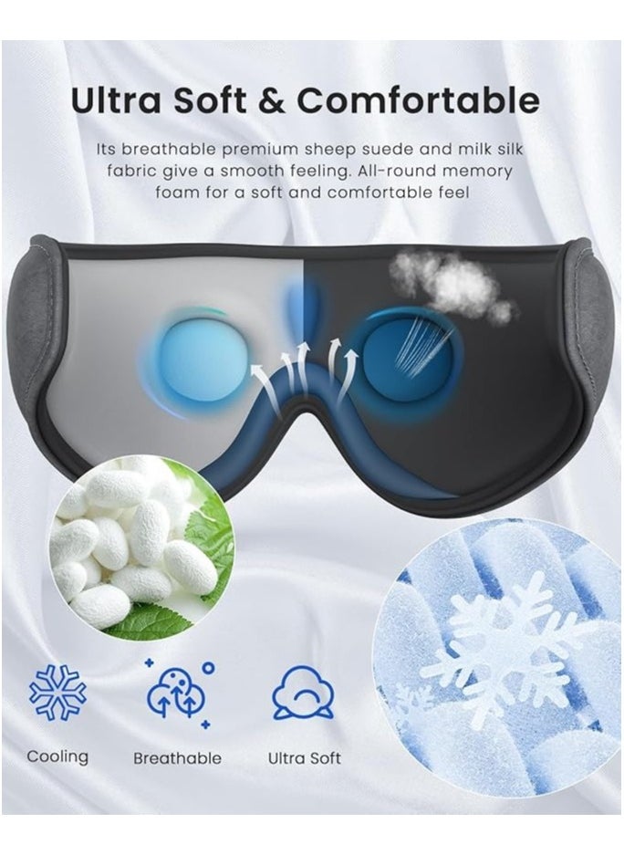 RENPHO RENPHO Sleep Headphones 2025 New Ultra Soft Sleep Mask with 5.2 Bluetooth HD Headphones, 3D Blackout Wireless Headband, Eye Mask for Sleeping, Earbuds Earphones for Side Sleeper, Mothers Day Gifts  - Image 4