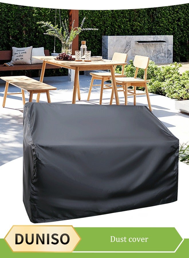 DUNISO Patio Chair Cover，waterproof high back chair cover, outdoor furniture sunscreen cover, stackable chair protection cover, 210D Oxford cloth, with drawstring, 81*81*120/75cm, black ﻿  - Image 1