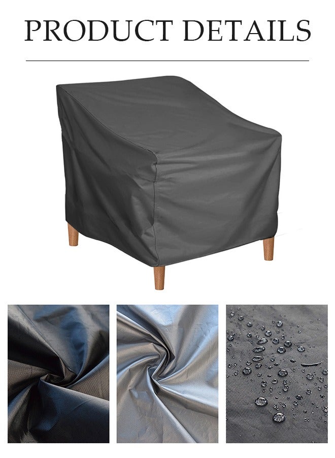 DUNISO Patio Chair Cover，waterproof high back chair cover, outdoor furniture sunscreen cover, stackable chair protection cover, 210D Oxford cloth, with drawstring, 81*81*120/75cm, black ﻿  - Image 5