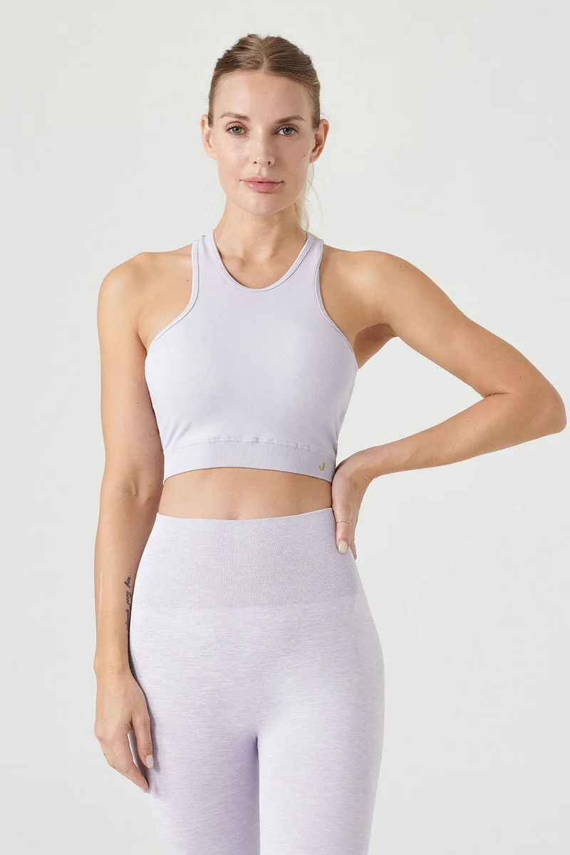 Jerf Palmi Patterned Round Neck Covered Bra Light Purple