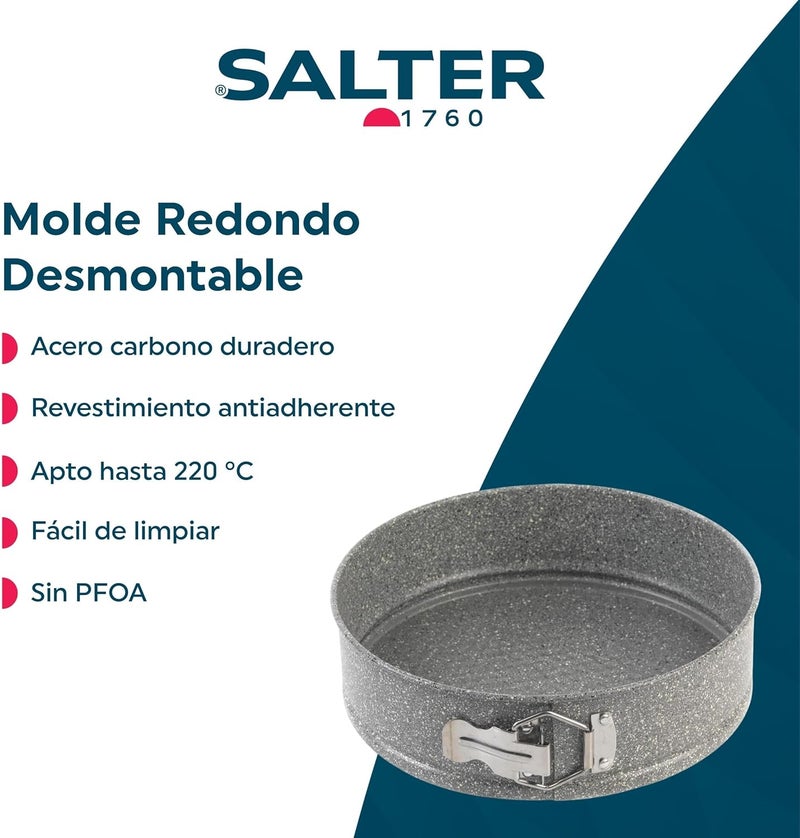 Salter BW02783G Marble Collection Carbon Steel Spring Form Baking Tin, for Cakes and Cheesecakes, 24 cm, Easy Release, Non-Stick, Grey General standard crafted - Image 2