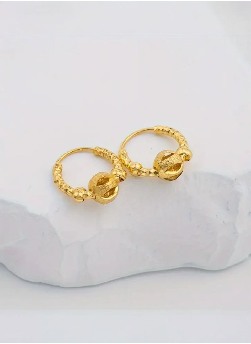 GOLDMAX Elegant 21k Gold Plated Small Earrings For Women  - Image 4