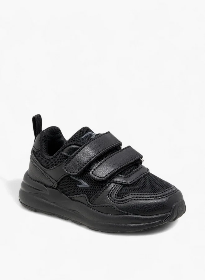 Dash Panelled School Shoes with Hook and Loop Closure