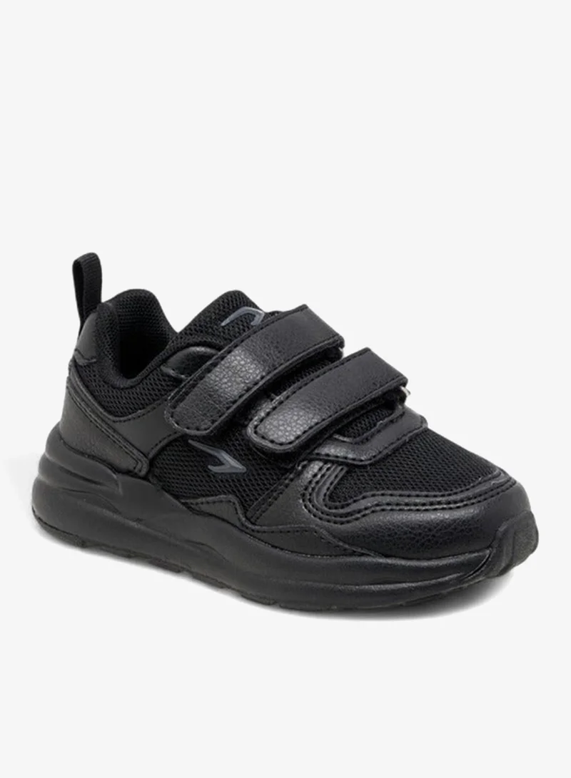 Dash Panelled School Shoes with Hook and Loop Closure