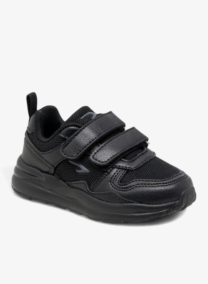 Dash Panelled School Shoes with Hook and Loop Closure - Image 2