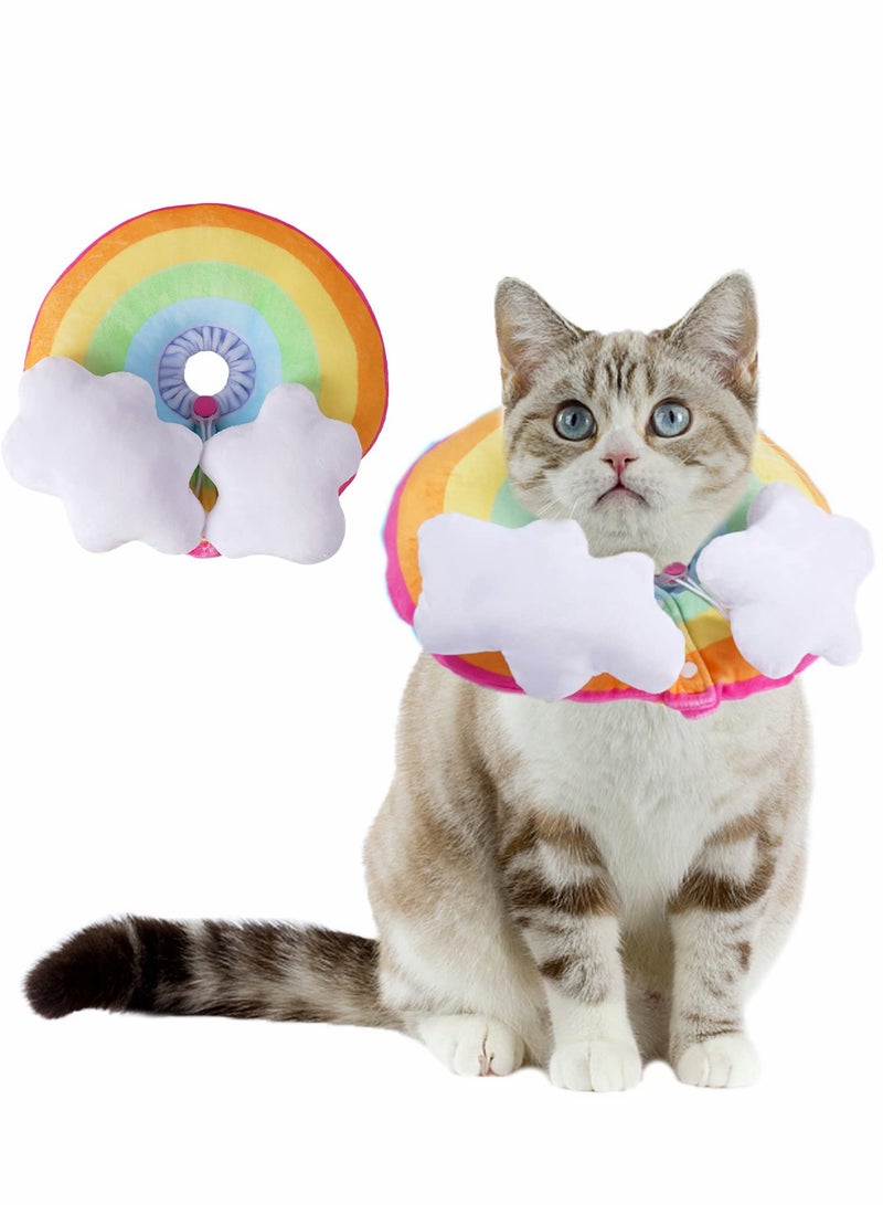 KASTWAVE Cat Cone Collar Soft, Adjustable Cats, Neck E After Surgery, Anti-Biting Licking Elizabethan for Wound Healing, Pet Protective Comfy with Kitten And Puppies - Image 1