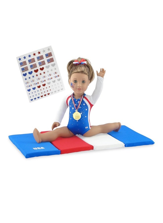 Emily Rose Emily Rose 18 Inch Doll Clothes Gymnastics Sports Outfit Accessories with Medal and Face Stickers, Gymnast Toy | Doll NOT Included | USA Business | Compatible with 18" American Girl Dolls  - Image 1