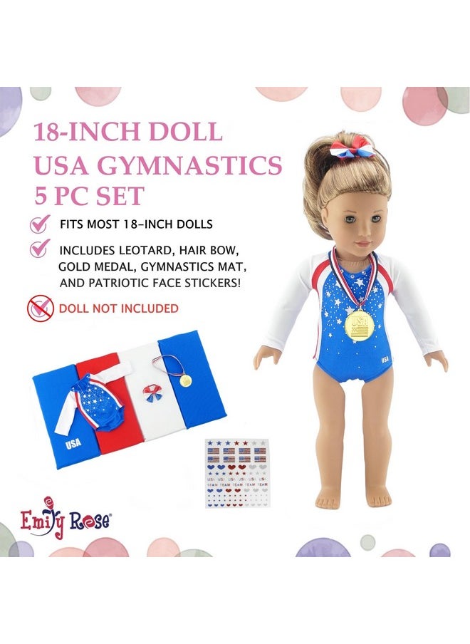 Emily Rose Emily Rose 18 Inch Doll Clothes Gymnastics Sports Outfit Accessories with Medal and Face Stickers, Gymnast Toy | Doll NOT Included | USA Business | Compatible with 18" American Girl Dolls  - Image 3
