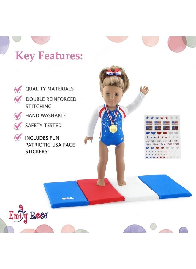 Emily Rose Emily Rose 18 Inch Doll Clothes Gymnastics Sports Outfit Accessories with Medal and Face Stickers, Gymnast Toy | Doll NOT Included | USA Business | Compatible with 18" American Girl Dolls  - Image 4
